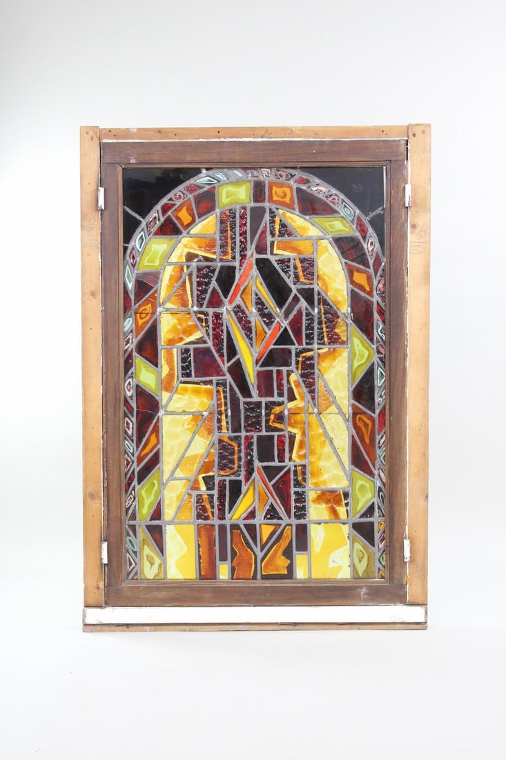 Large Studio Made Stained Glass Window, Architectural (1 of 17)