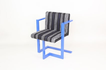 Postmodern Memphis Style Metal Asymmetrical Chair