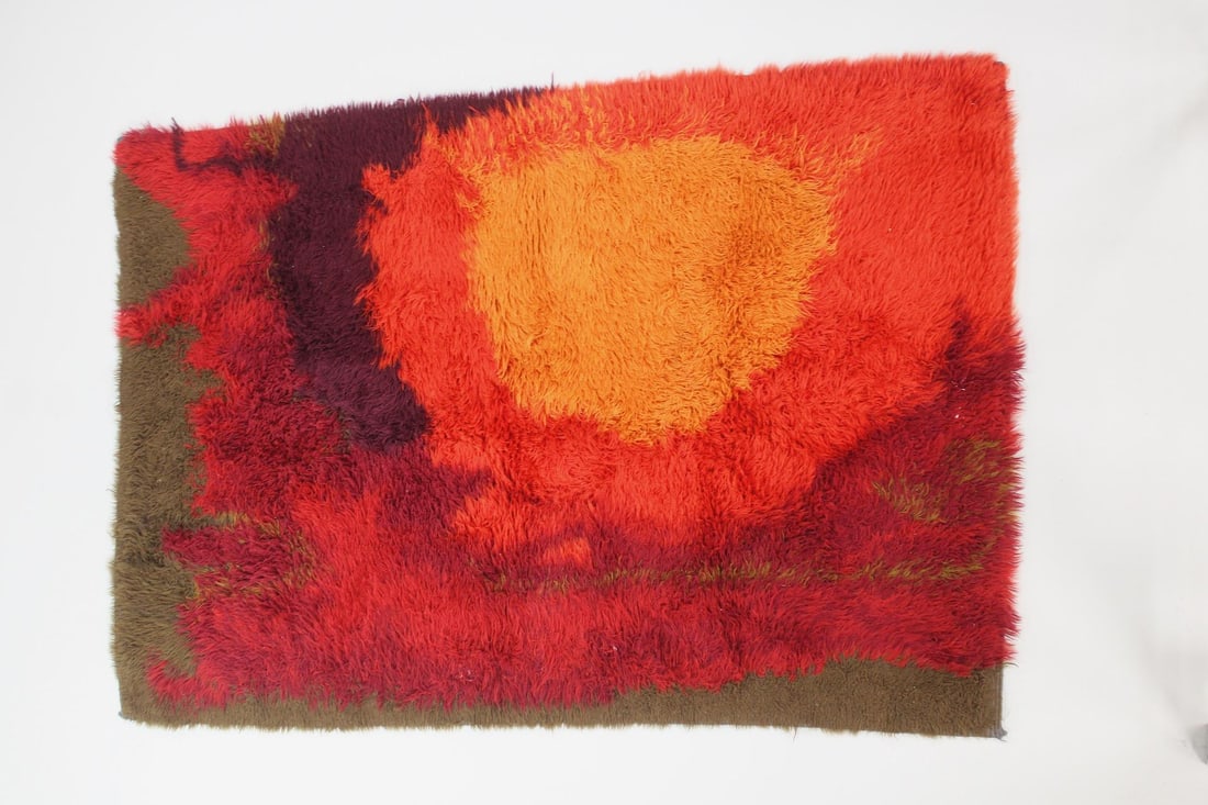 Mid-Century Modern Abstract Rya Shag Area Rug (1 of 10)