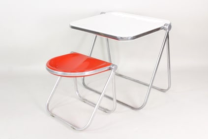 Italian Folding "Platone" Desk & Chair Set by Giancarlo Piretti for Anonima Castelli