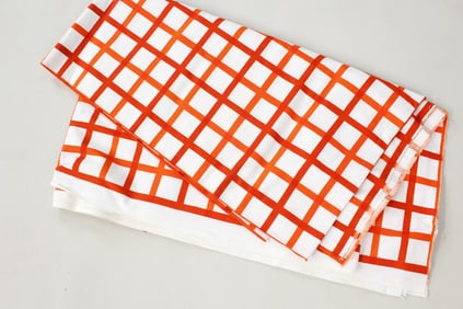 Large 5 Yd Marimekko Red & White Rattaat Fabric Panel 1975