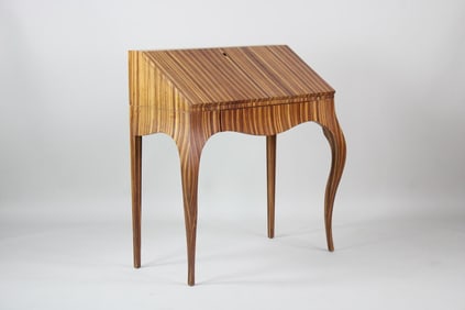 Postmodern Faux Bois Drop Front Secretary Desk