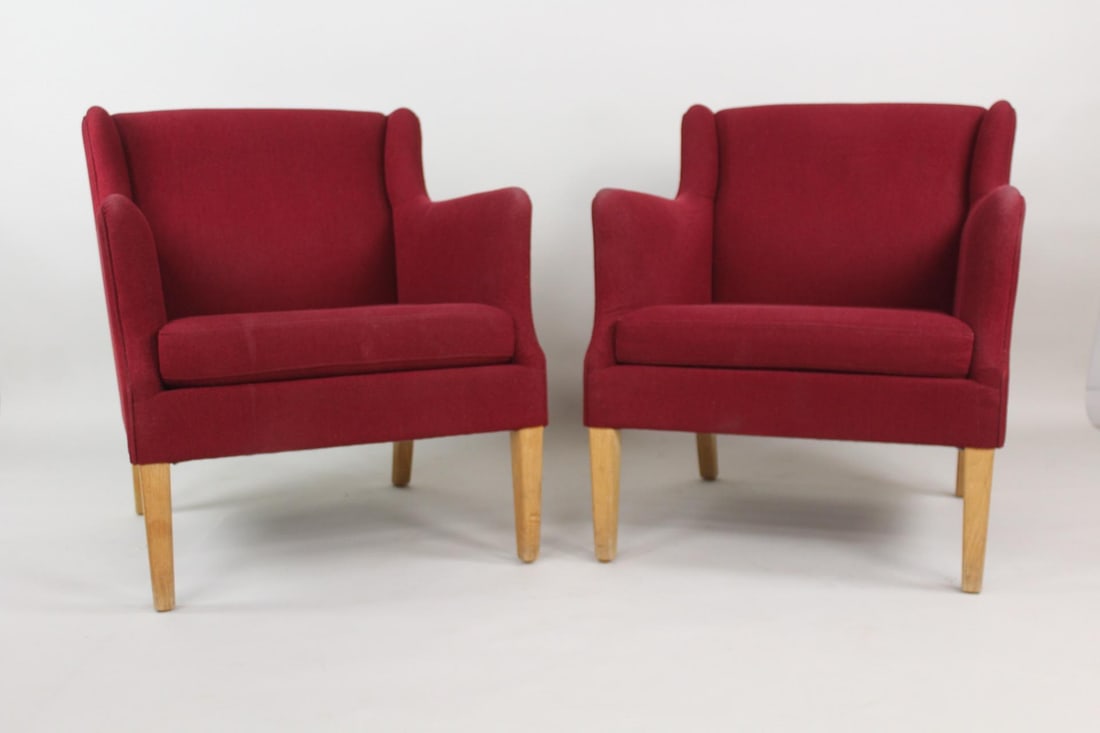 Pair of Danish Modern Wingback Chairs (1 of 17)