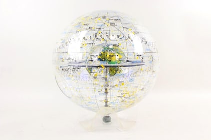 Mid-Century Modern Farquhar Transparent Celestial Earth Globe