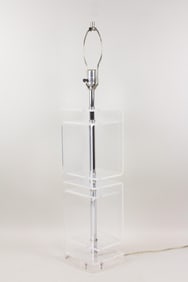 Mid-Century Modern Lucite & Chrome Lamp, Pierre Cardin Style
