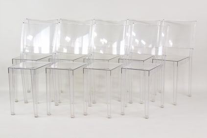 Set of 9 La Marie Starck for Kartell Dining Chairs, Ghost