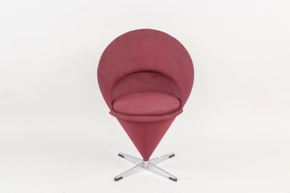 Mid-Century Modern Maroon Cone Chair by Verner Panton