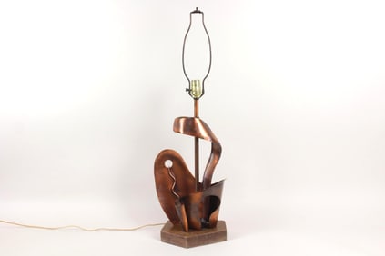 Copper Heifetz Biomorphic Lamp, Mid Century Modern