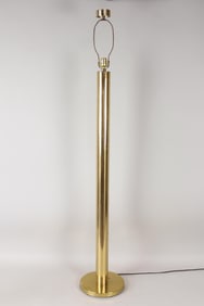 Mid-Century Modern Brass Column Floor Lamp