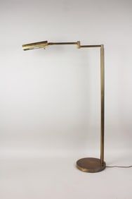 Mid-Century Modern Nessen Brass Swing Arm Floor Lamp