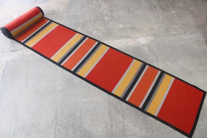 Custom Modernist Architect Designed 49' Long Braided Runner Rug