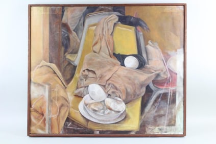 Large Clamming Still Life Painting, D. Byerley 1973