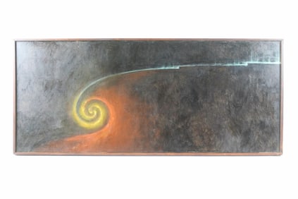 Large Modernist Painting "Spiral Light" by Edward Castiglione