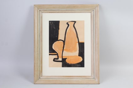 Edward Widmayer Modernist Watercolor Still Life 1951