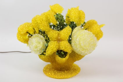 Mid-Century Modern Fiberglass Flower Bouquet Lamp