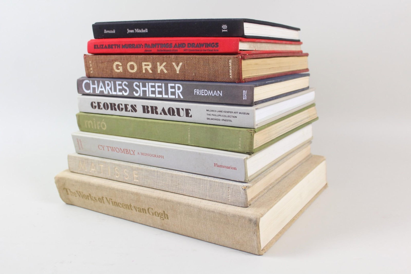 Lot of 9 Art Coffee Table Books, Miro, Twombly, Joan Mitchell & More: Lot of 9 Art Coffee Table Books, Miro, Twombly, Joan Mitchell & More. Great hardcover assortment includes books on Joan Mitchell, Elizabeth Murray, Gorky, Charles Sheeler, Georges Braque, Miro, Cy Two