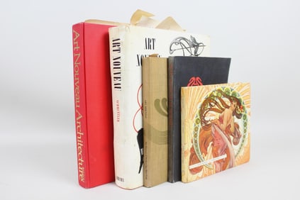 Lot of 5 Art Books, Art Nouveau, Architecture, Paris, Henry van de Velde