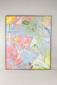 Huge Syd Solomon Postmodern Abstract Painting, Signed & Dated 1987