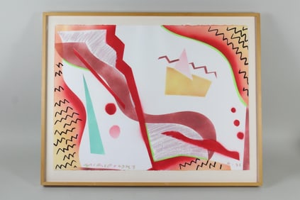 Andre Miripolsky Abstract Pop Art Drawing 1981, Postmodern