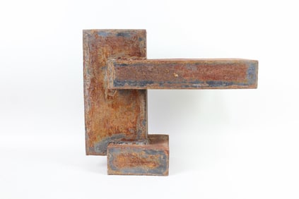 Brutalist Cantilever Metal Sculpture Stand
