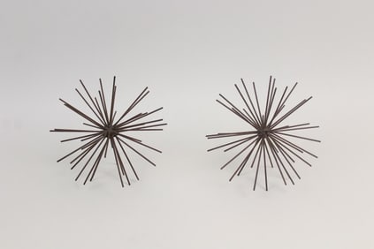 Pair of Metal Atomic Starburst Sculptures