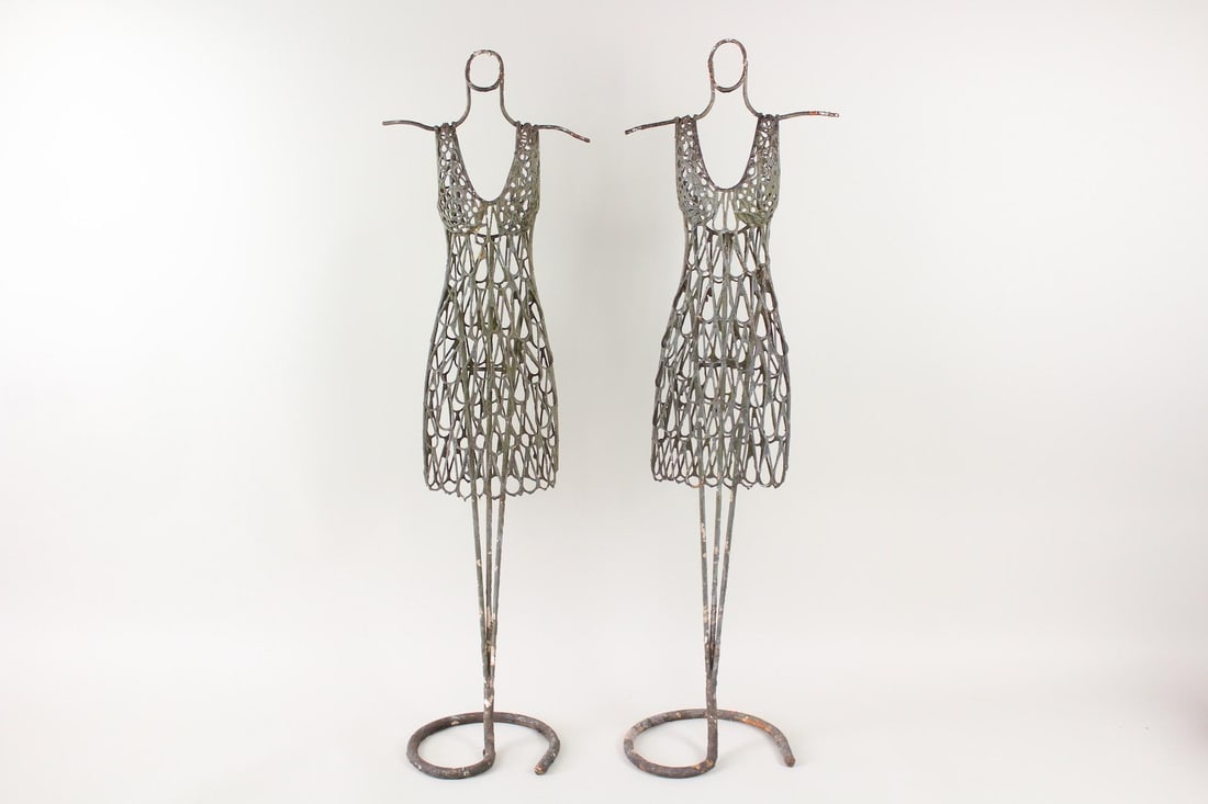 Pair of Mid Century Modern Dress Form Sculptures, Giacometti Style (1 of 10)