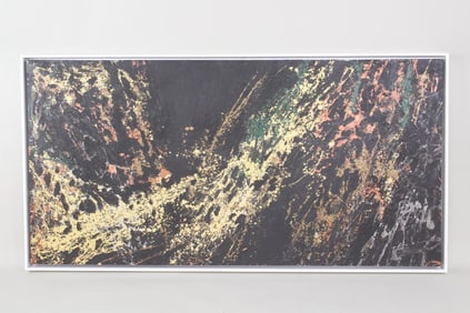 Large Framed Abstract Splatter Painting