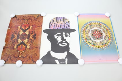 Lot of 3 Mid-Century Psychedelic Peter Max Lithograph Posters
