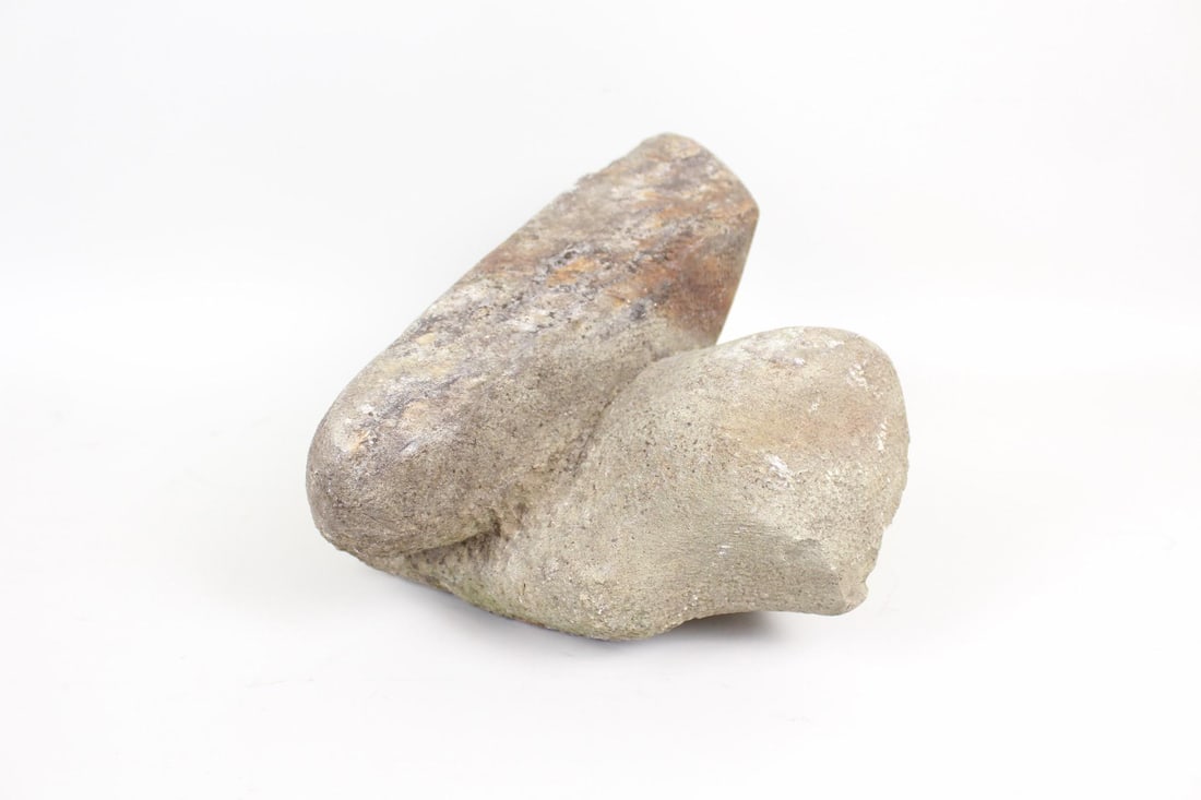 Minimalist Carved Stone Natural Formed Abstract Sculpture: Minimalist Carved Stone Natural Formed Abstract Sculpture. This is carved stone to form this fascinating stone specimen sculpture. Dimensions are 8 in h x 12 in w x 14 in d. Condition is good. Please 