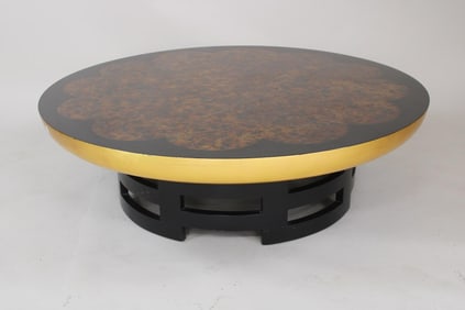 Mid-Century Modern Asian Style 'Lotus' Gilt Wood Coffee Table, Muller & Barringer for Kittinger
