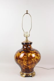 Mid-Century Modern Leopard Pattern Blown Glass Lamp