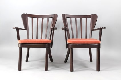 Pair of Mid-Century Modern Arm Chairs, Hansen Style