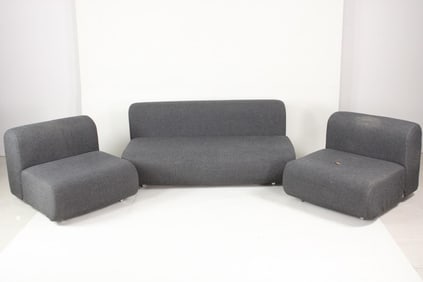 Mid-Century Modern Knoll 'Suzanne' Set, Loveseat & 2 Chairs, Kazuhide Takahama
