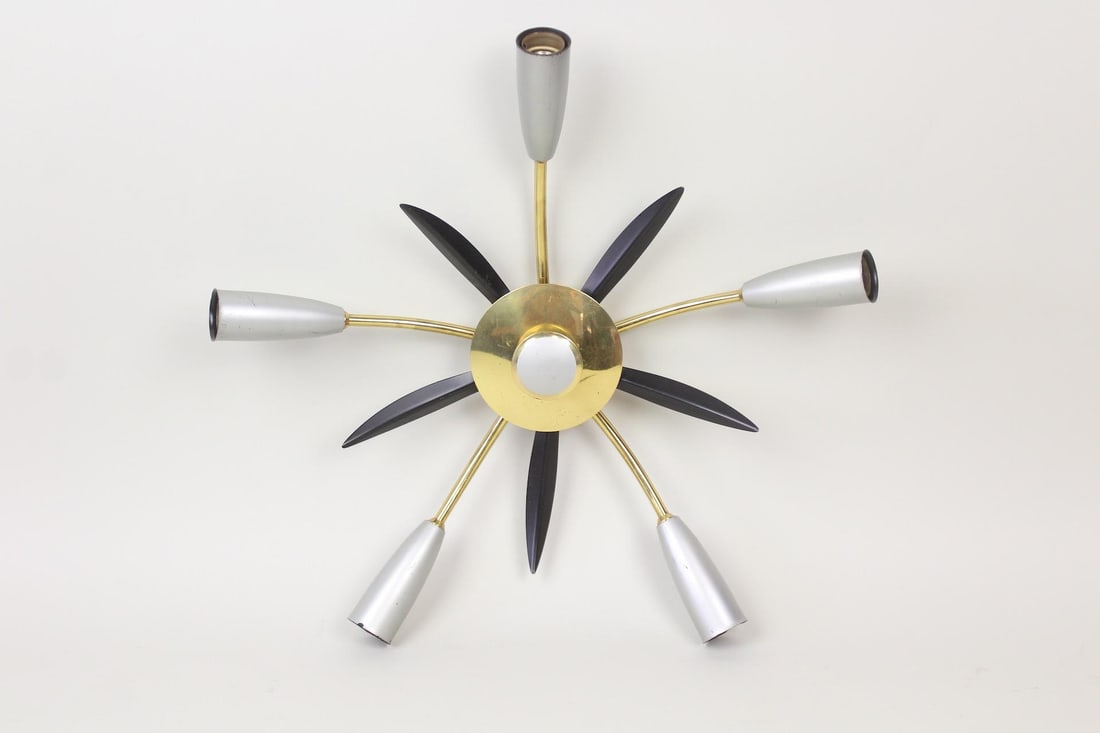 Mid-Century Modern Sputnik Spider Lamp, Stilnovo Style (1 of 9)