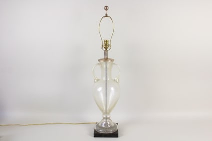 Italian Gold Flecked Glass Amphora Lamp on Marble Base, Maitland-Smith