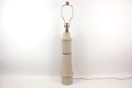Tall Marshall Studios Ceramic & Teak Lamp, Martz