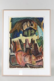 Large Margrit Lewczuk Pastel "Needles" 1987