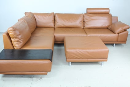 Sectional Leather Sofa, Contemporary