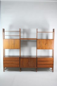 Mid-Century Danish Modern Free Standing Shelf Unit