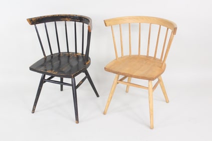 Pair of Nakashima Straight Chairs for Knoll