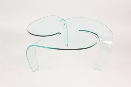 Postmodern Glass Propeller Coffee Table, Fiam Style
