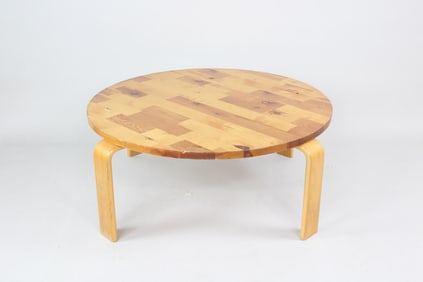 Bentwood Patchwork Top Round Table, 2 of 2, Alvar Aalto Style