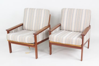 Pair of Mid-Century Danish Modern 'Capella' Armchairs, Illum Wikkelso for Eilersen Mobler