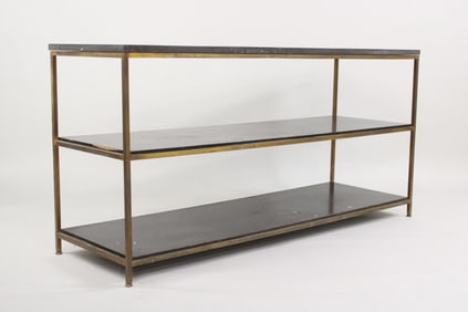 Marble & Brass Console Shelf, Paul McCobb for Calvin Group