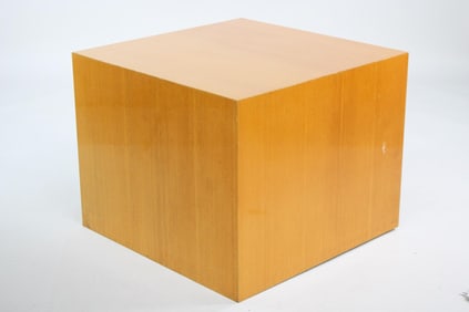 Minimalist Wood Cube Side Table Pedestal