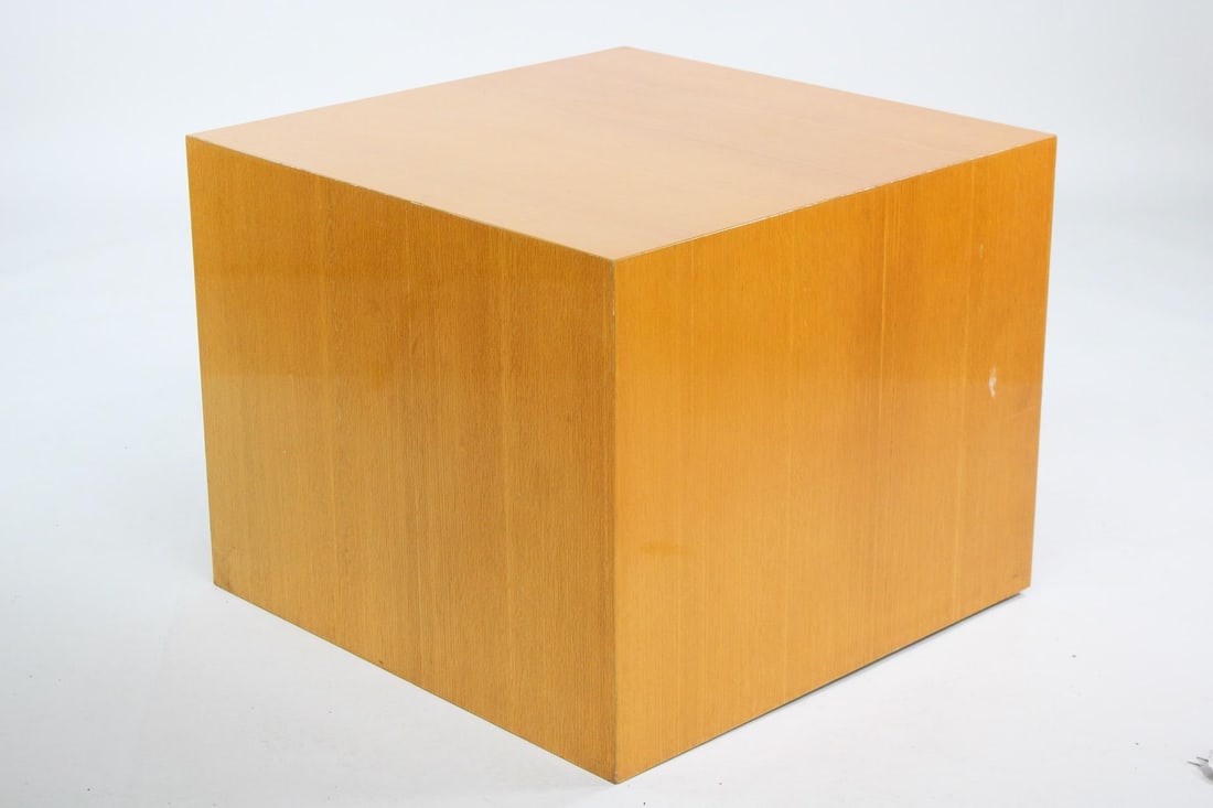 Minimalist Wood Cube Side Table Pedestal (1 of 10)