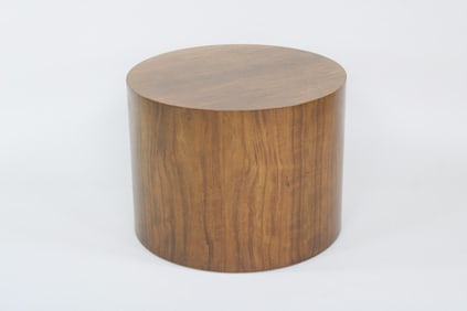 Minimalist Circular Wood Side Table Pedestal, Paul Mayen for Intrex Habitat