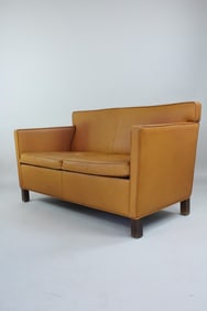 Leather Mies van der Rohe 'Krefeld' Loveseat Sofa, Knoll