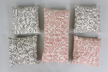 Lot of 5 'Names' Herman Miller Pillows, Alexander Girard by Maharam