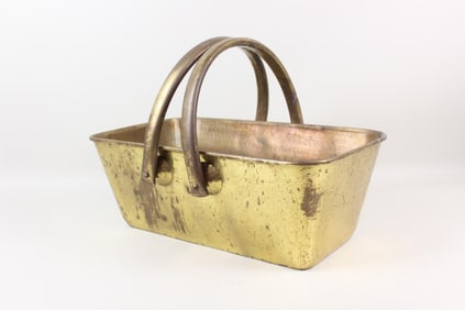 Hollywood Regency Brass Magazine Rack Basket, Made in Italy